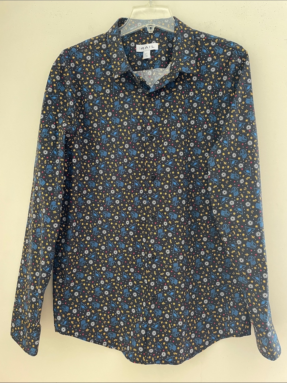NEW! The Rail Neo Print Button-Down Shirt. Men’s Large.